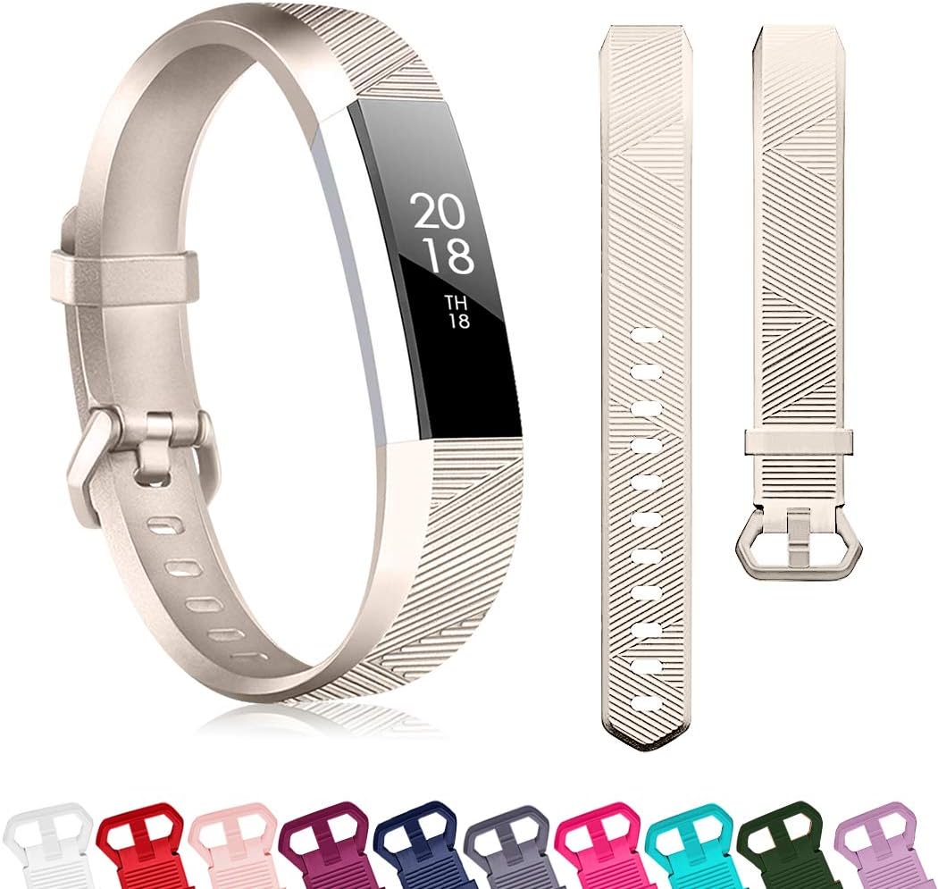 ZEROFIRE Bands Compatible with Fitbit Alta HR and Fitbit Alta (4 Pack), Replacement Sport Wristbands with Secure Metal Buckle for Fitbit Alta/Fitbit Alta HR/Fitbit Ace, Small Large