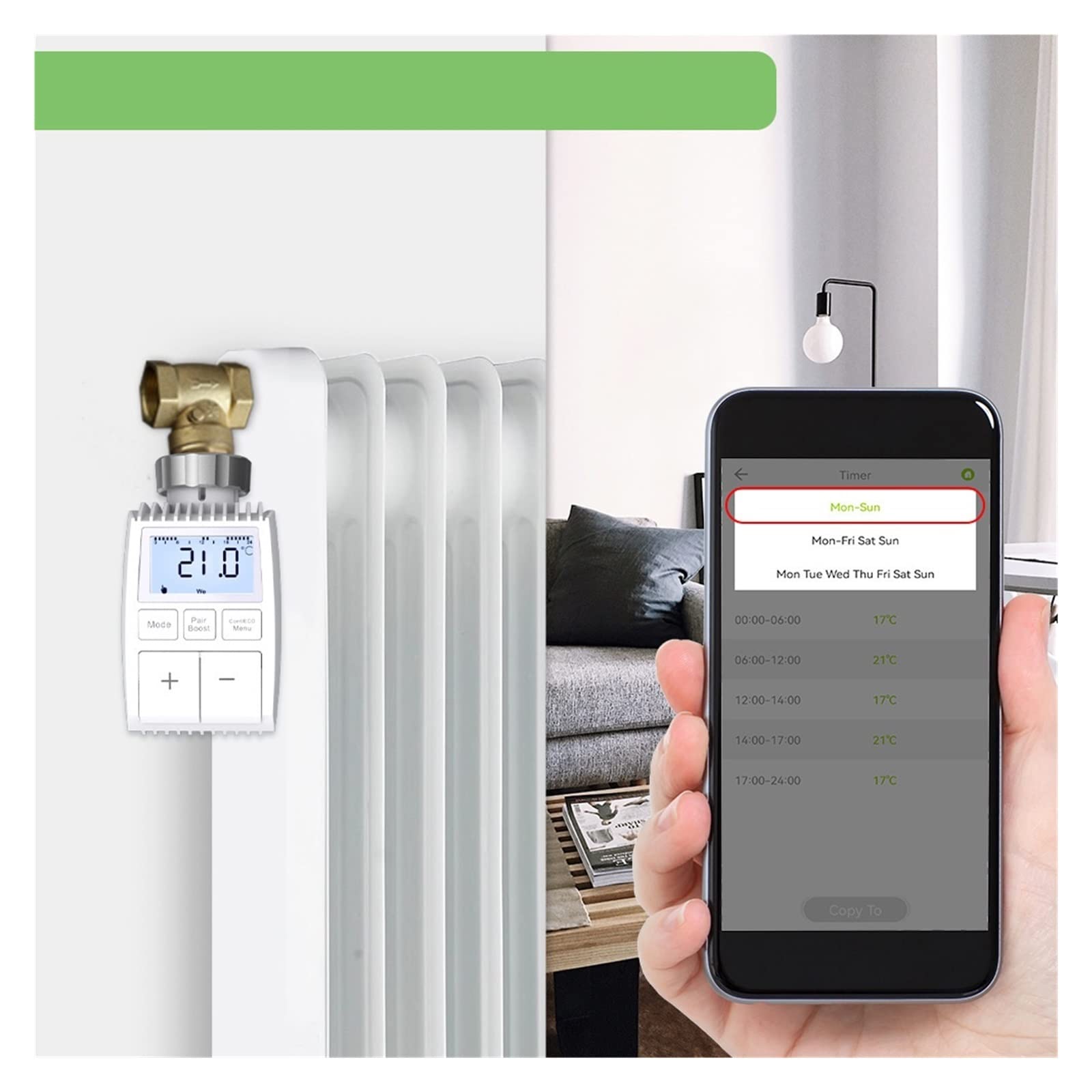Inteligentny termostat, Tuya Smart Thermostat zawór chłodnicy Siłownik Smart Temperatura Grzeźba Grzeźba głosowego App Kontrola