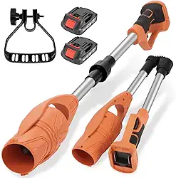 Soprador de Folhas a Bateria, Com 2 * 1500 mAh, 400W, 21V, Soprador de Folhas, Velocidade do Ar de 63 m/s, Volume de Ar de 600 CFM, Foldable and Lightweight Cordless Leaf Blower