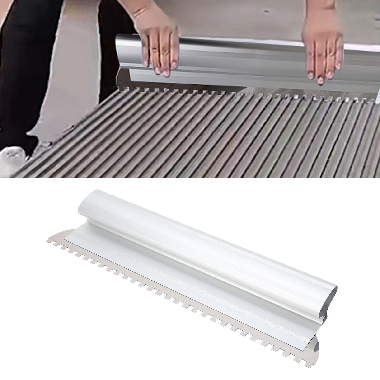 TOPINCN Paleta de Muesca Cuadrada de Alta Resistencia Esparcidor Eficiente de Adhesivo para Azulejos para Remodeladores y Artesanos Acero Inoxidable y Aluminio 2/5 X 2/5 Pulgadas (24 pulgadas)