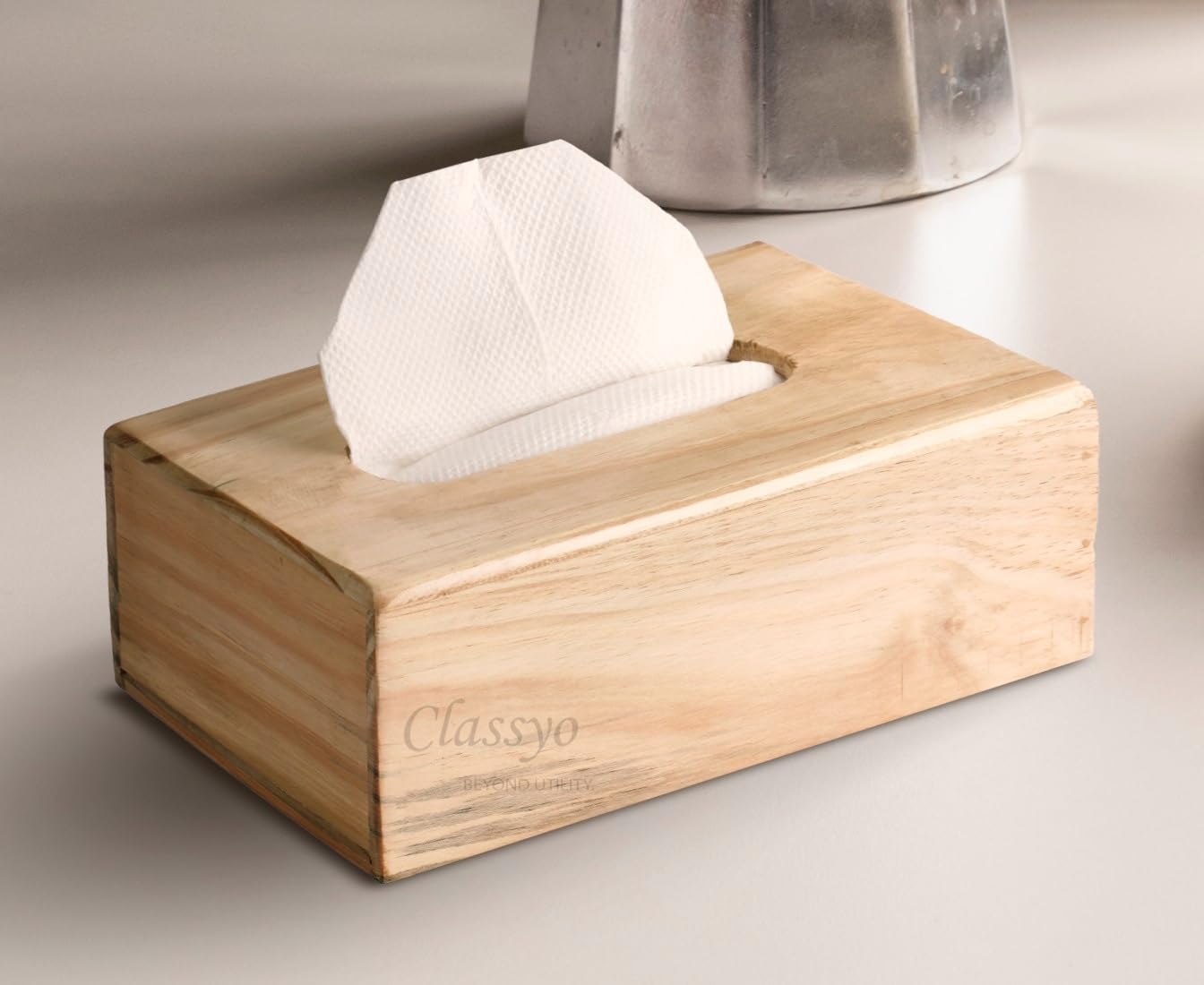 Wooden Tissue Box Holder for Home, Tissue Paper Holder- Tissue Box Holder for Car Decor, Tissue Holders 22.5 x 11.5 x 8 cm