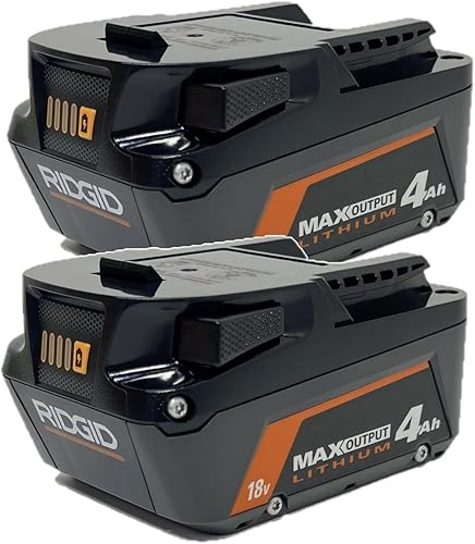 RIDGID Batería genuina de iones de litio de 18 V con salida máxima de 4.0 Ah (paquete de 2)