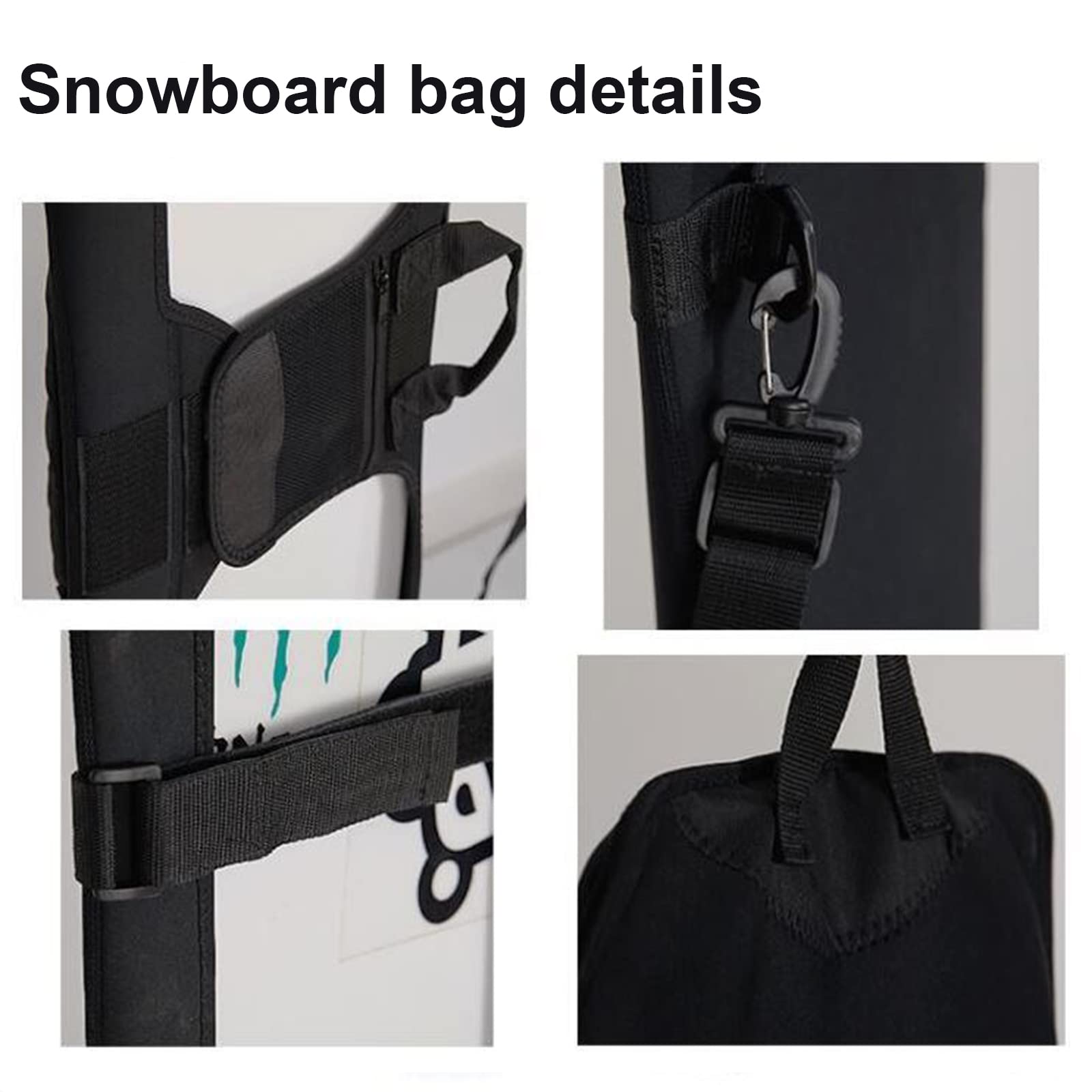 Housse de Protection Portable en Placage Sac de Snowboard Tout Autour Sac de Rangement pour Équipement de Ski Tissu Élastique SBR Imperméable et Résistant à l'usure, Unicorn,145CM