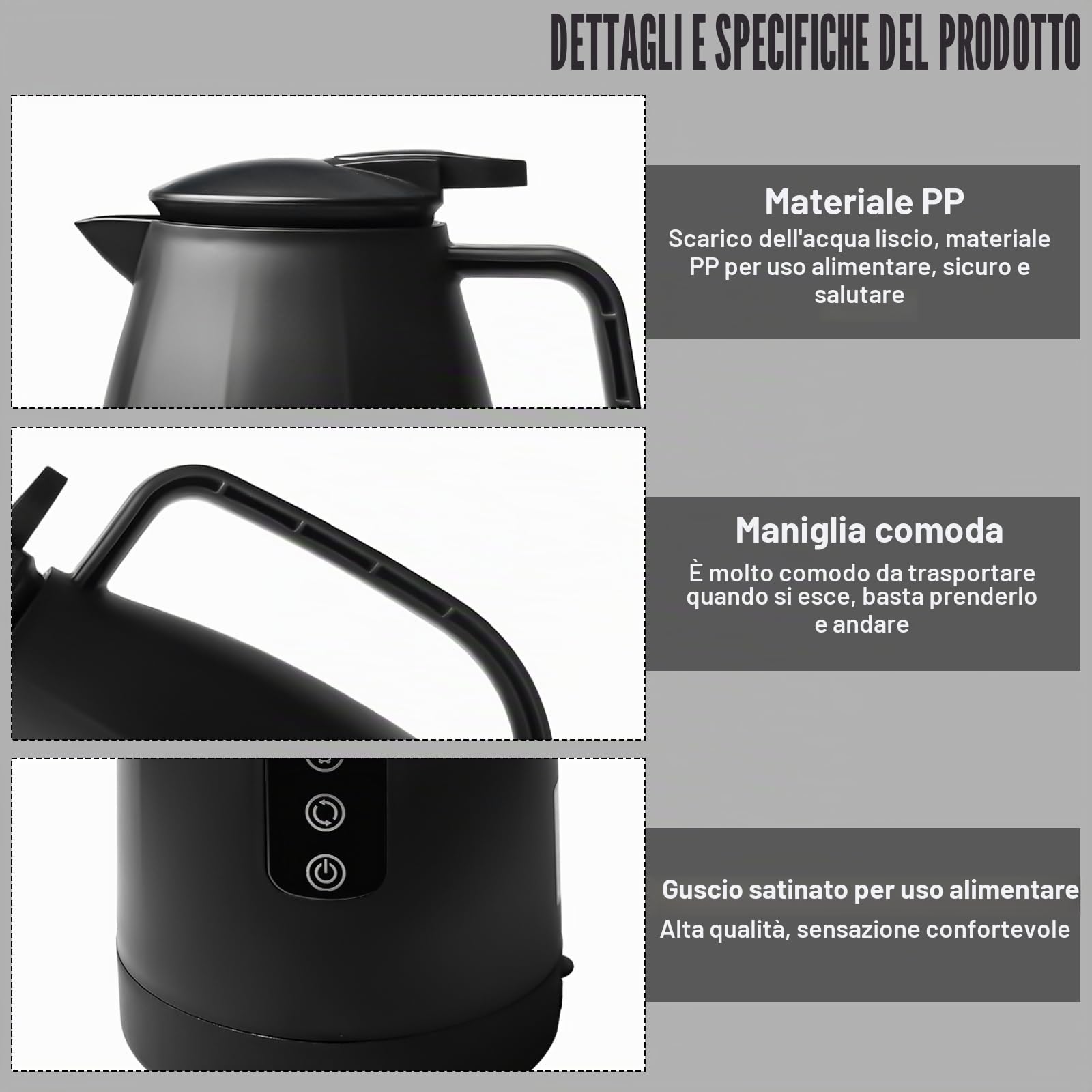 Bollitore elettrico da 1,2 litri per auto: 12 V – 24 V per auto, bollitore elettrico portatile in acciaio inox, con accendisigari da 12/24 Volt, bollitore da viaggio per campeggio, viaggi