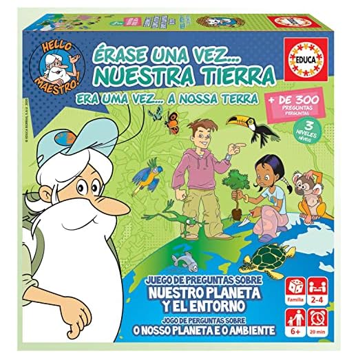 Educa - Érase una Vez Nuestra Tierra, Juego de Mesa Familiar Educativo con más de 300 Preguntas y respuestas sobre Nuestro Planeta y el Entorno, A Partir de 6 años (18858)