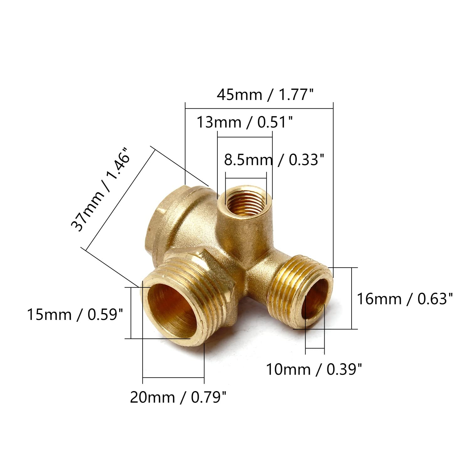 Valvola Di Ritegno Per Compressore D'aria Conrader - 1/2 X 3/8 In Ottone - Made In USA
