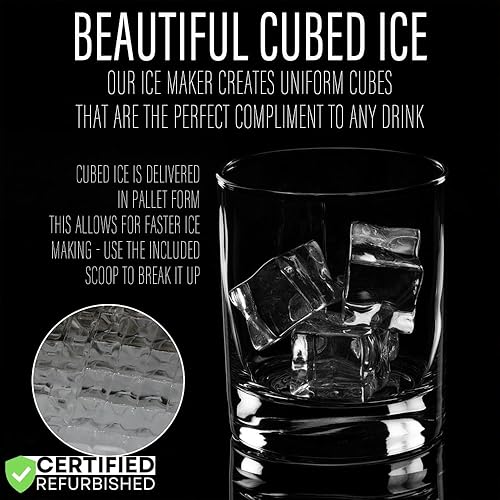Miniatura 9 de Deco Chef ICMRED - Máquina de hielo portátil para encimera para el hogar u oficina, 40 libras, color rojo con tapa negra (renovada)