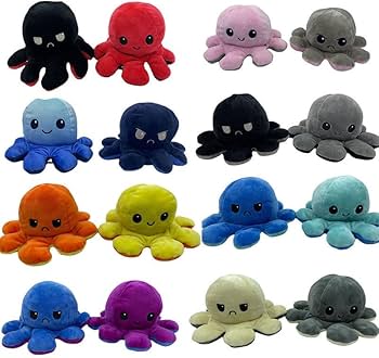 Amazon｜タコのぬいぐるみ両面反転変顔子タコのぬいぐるみ子供の