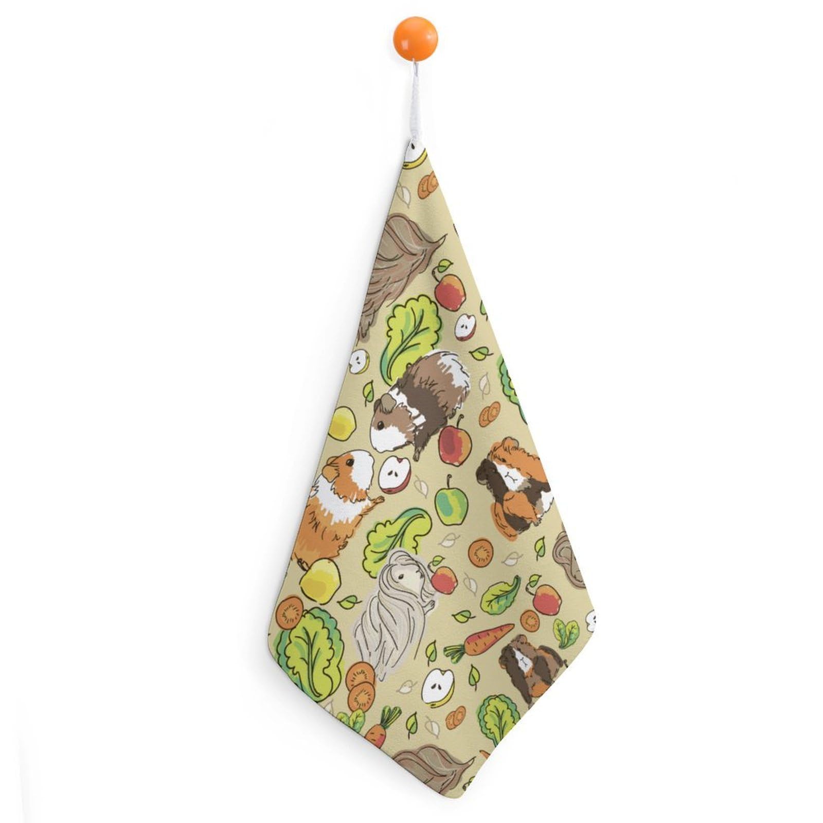 TXFBTRFSA Cute Guinea Pigs Hand Towels with Hanging Loop Kitchen Towel Handkerchiefs Cleaning Cloths