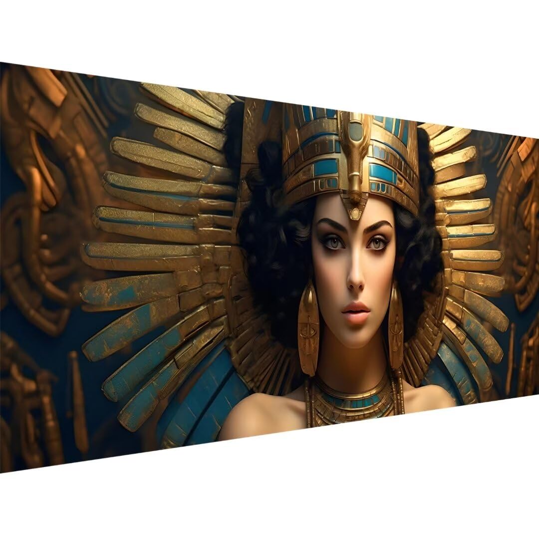 Pittura Diamante Fai da Te, 5D Diamond Painting donna, 250x100cm Diamond Painting Grandi Dimensioni, Strass Ricamo a Punto Croce Kit Diamond Painting Egitto per Decorazioni Natalizie per La Casa Q-4