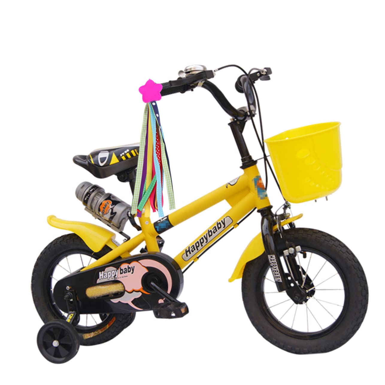 Bremorou Nappe Per Bici Per Ragazze: Stelle Filanti Viola E Rosa Per Manubrio – Accessori Divertenti Per Bici, Scooter E Tricicli (28cm, 1 Paio) - 3