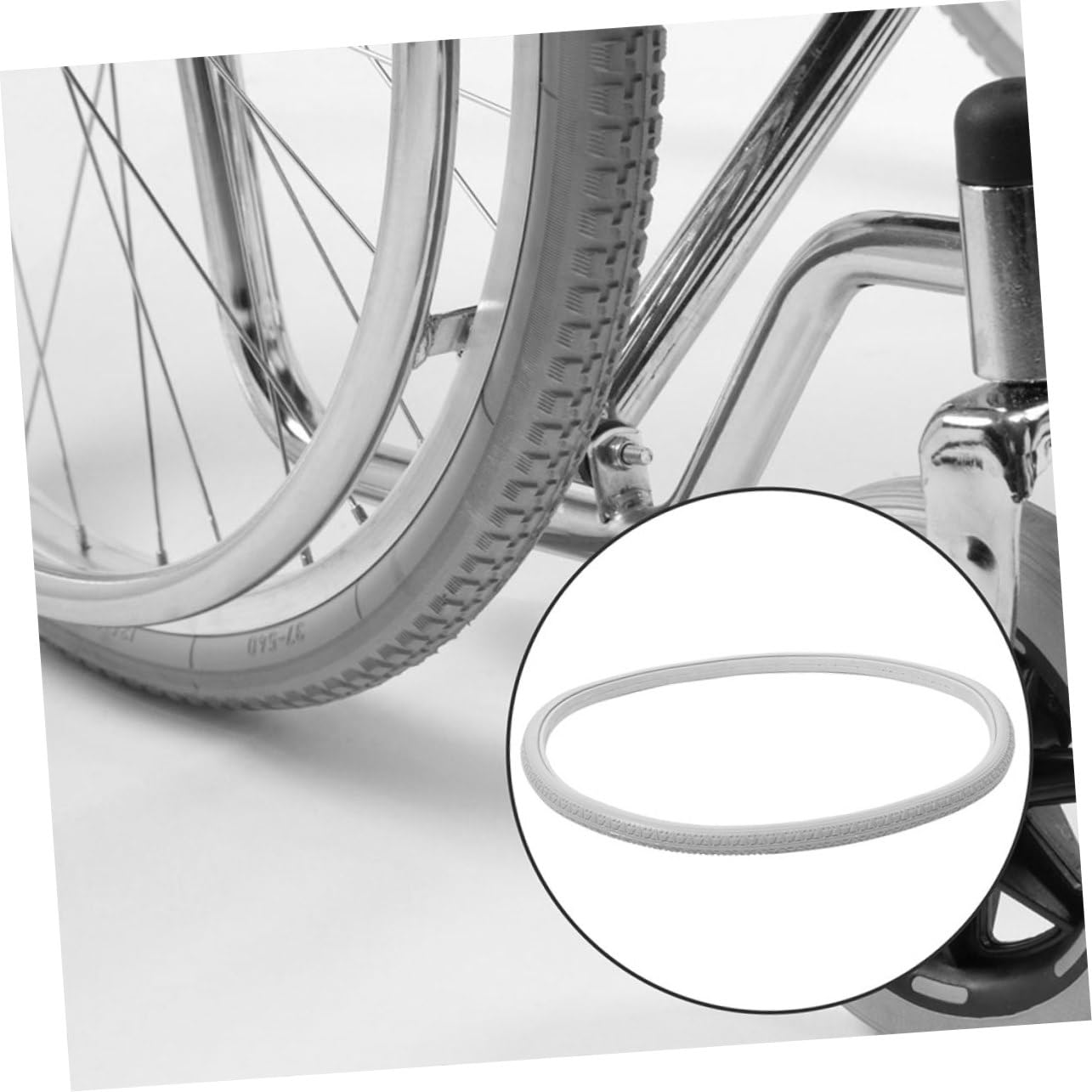 FOMIYES 2Pcs Solid Wheelchair Tire Elastic Non Inflatable Replacement Wheel for Wheelchairs Durable and Lightweight Wheelchair Supplies