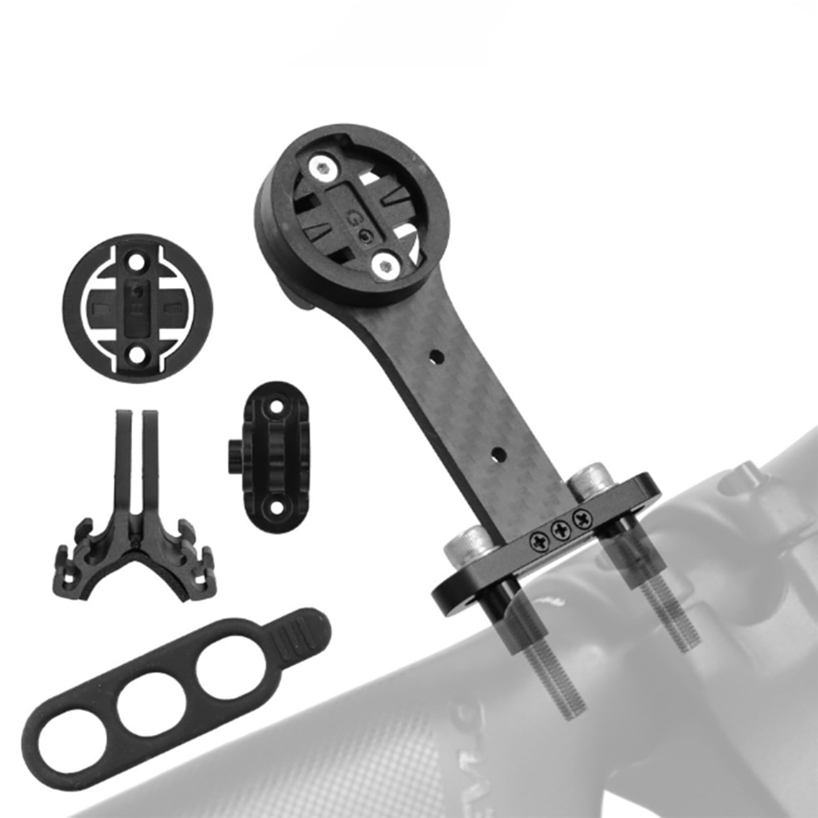 ZEXKENS Carbon Fibers Bike Computer Holder Extension Bracket Adjustable Stopwatches Speedometers Mount Holder