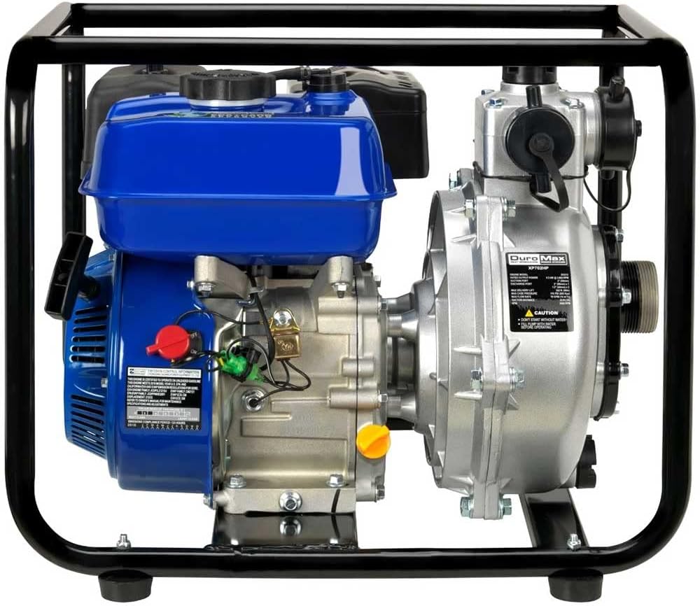 DuroMax XP702HP 208cc 7-HP 2-Inch 70-GPM Gas Powered High Pressure Water Pump, 50 State Approved, XP702HP, Blue