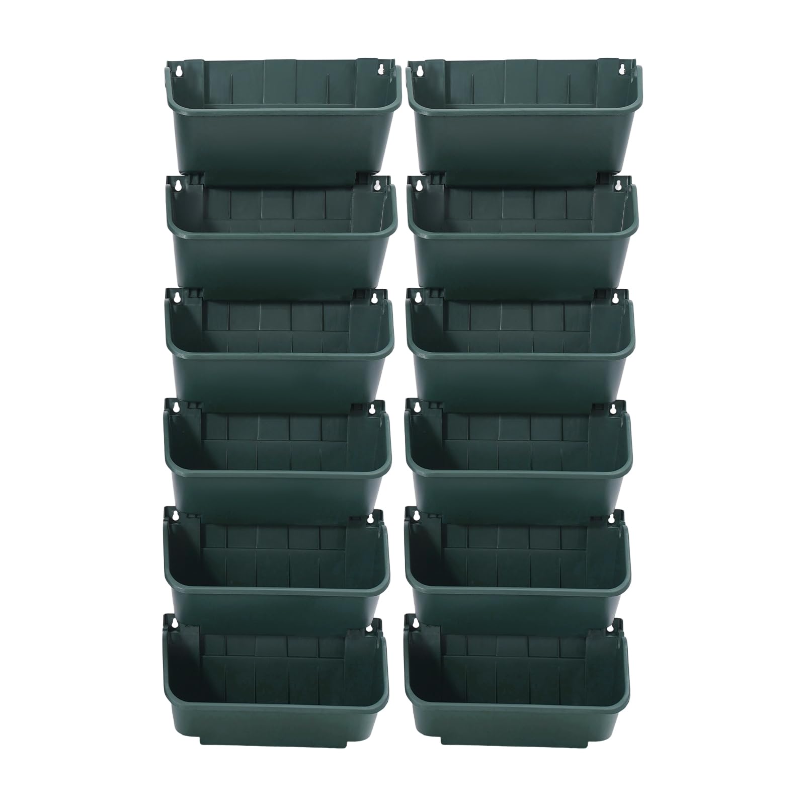 Confezione da 24 vasi da fiori murali verticali con drenaggio e serbatoio d'acqua, sacche da coltivazione sospese per erbe, fiori, verdure, per interni ed esterni (verde esercito)