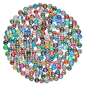 ULTNICE 200pcs 10mm Mixed Round Mosaic Tiles Mosaic Art Supplies Glass Mosaic Pieces for Crafts Jewelry Making (Mixed Color) Craft Acessories