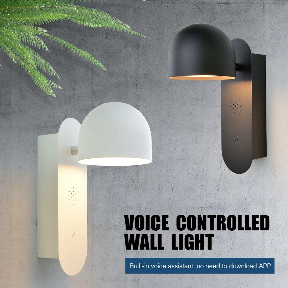 Lámpara de pared LED moderna gris orientable con control de voz 5