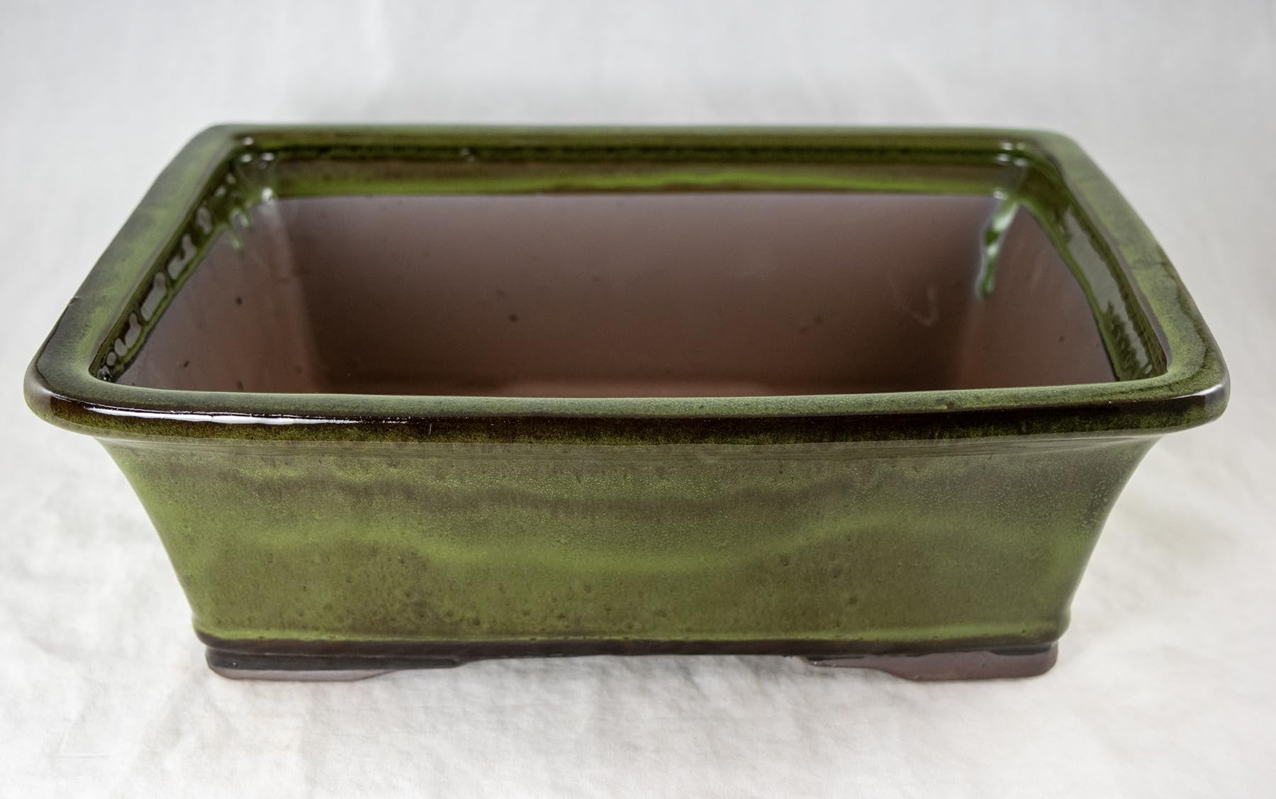 Yubonzai Rectangular Moss Green Glazed Bonsai Pot Cactus And Succulent | Desertcart
