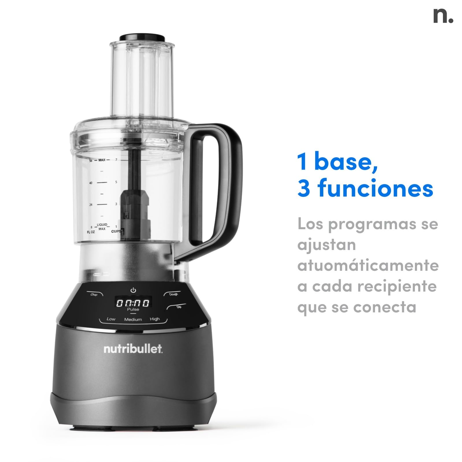 nutribullet triple Prep System, batidora eléctrica, batidora de vaso profesional multifunción, 1500 vatios de potencia, 3 electrodomésticos, negro, NBF580B