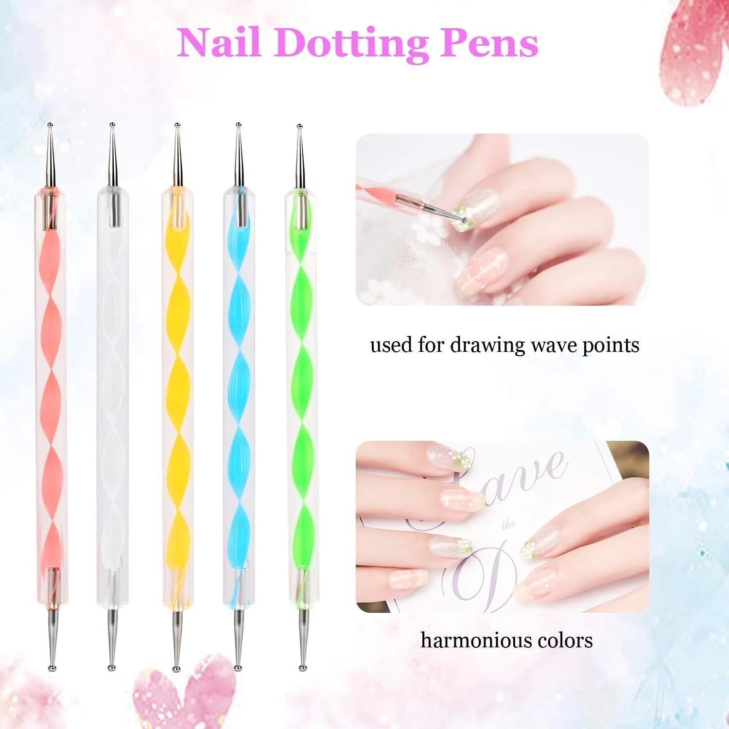 DeoDap Nail Art Brushes 5 Pc – Professional Nail Art Kit with Acrylic Brushes, Point Pen & Cleaning Brush – Multipurpose Tools for Gel, Acrylic and Manicure Designs – Perfect for DIY Nails Fashion - Image 6 thumbnail