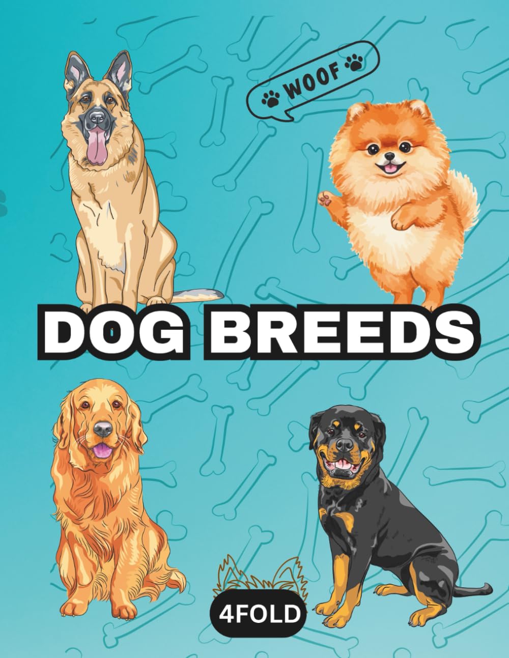 Dog Breeds Coloring Book for Kids Ages 4-8: 50+ Adorable Puppies and Popular Dog Breeds Coloring Pages