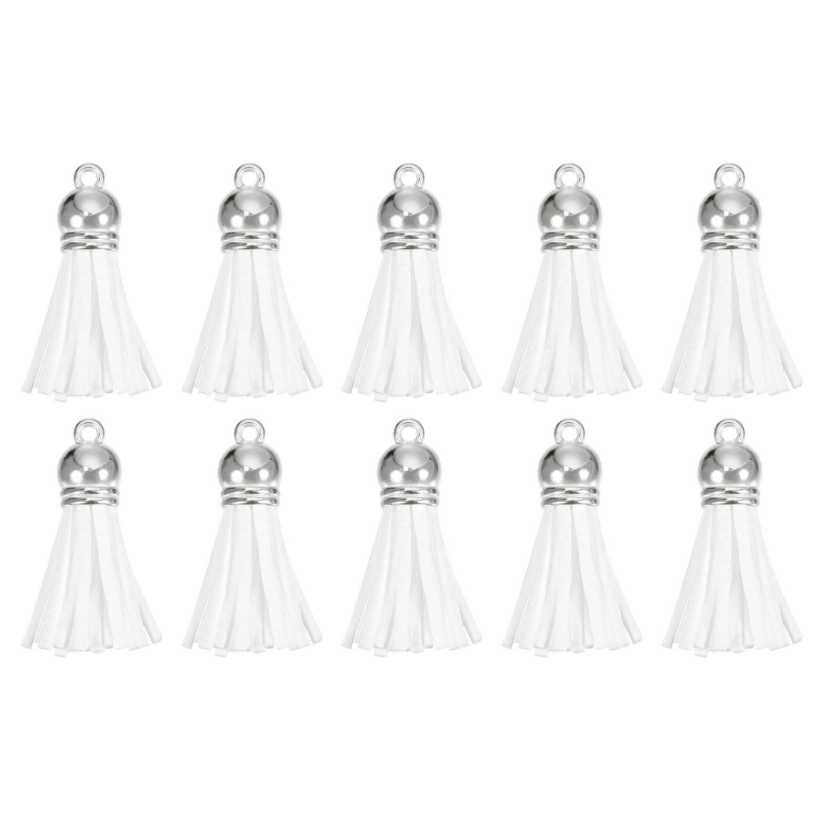 30 Nappe In Pelle Per Portachiavi Fai-Da-Te - 1.5 Pollici Con Cappuccio Dorato, Colore Rosso - Foto 4