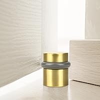 Vista 40 de Gooseneck Door Stop Wall Protector with Rubber Tip, Design House Matte Black Aluminum Door Stopper, 2-Pack, 189290-MB