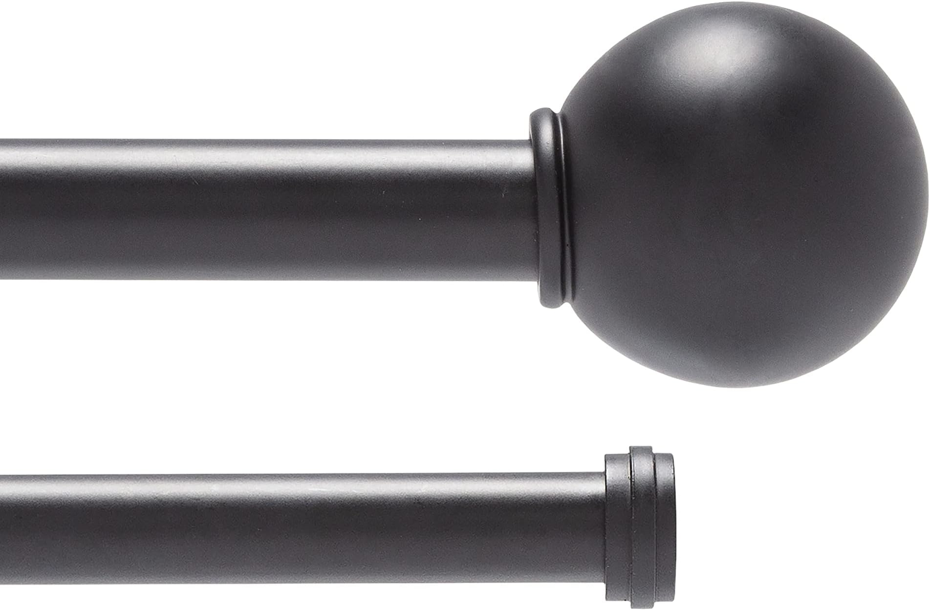 Kenney Edith 1" Premium Decorative Window Double Curtain Rod, 36-66", Matte Black