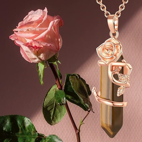 Miniatura 2 de MAIBAOTA Collar de cristal para mujer, collar con colgante de piedra natural, collar de joyería de piedras preciosas de cristal natural, regalo