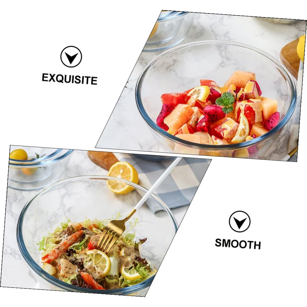 Insalatiera Vetro in Vetro Temperato 1000ml Bianco, Ciotola per Insalata Stile Giapponese, Facile da Pulire, per Casa e Cucina