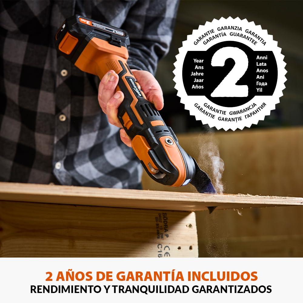 Evolution Power Tools R18MLT-Li Multiherramienta Inalámbrica Con Batería EXT De Iones De Litio De 18 V, Multiusos Y Multimaterial Para Cortar, Moldear, Raspar Y Lijar | Batería No Incluida