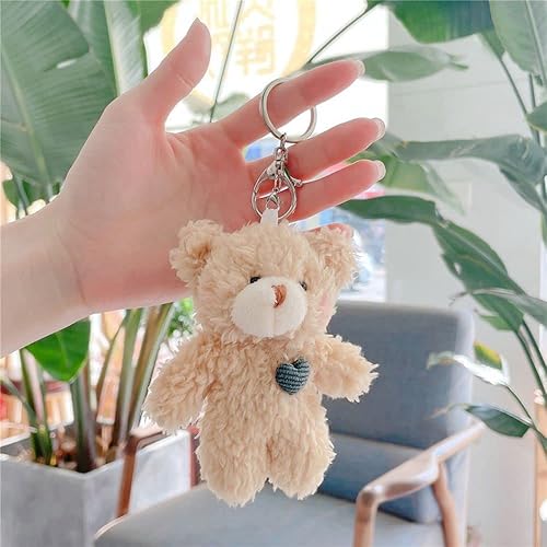 Miniatura 4 de REBABA Mini oso de peluche con dije de animal de peluche, bonito llavero de oso de peluche, muñeca de peluche para accesorios de bolsa de regalo de