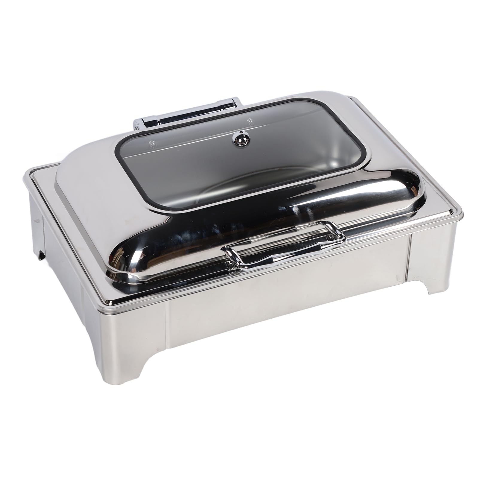 Fdit Scaldavivande Elettrico da Buffet in Acciaio Inossidabile da 9 Litri con Controllo della Temperatura 35-80°C e Coperchio in Vetro Visibile, Scaldavivande per Feste, Banchetti e (3 scomparti)
