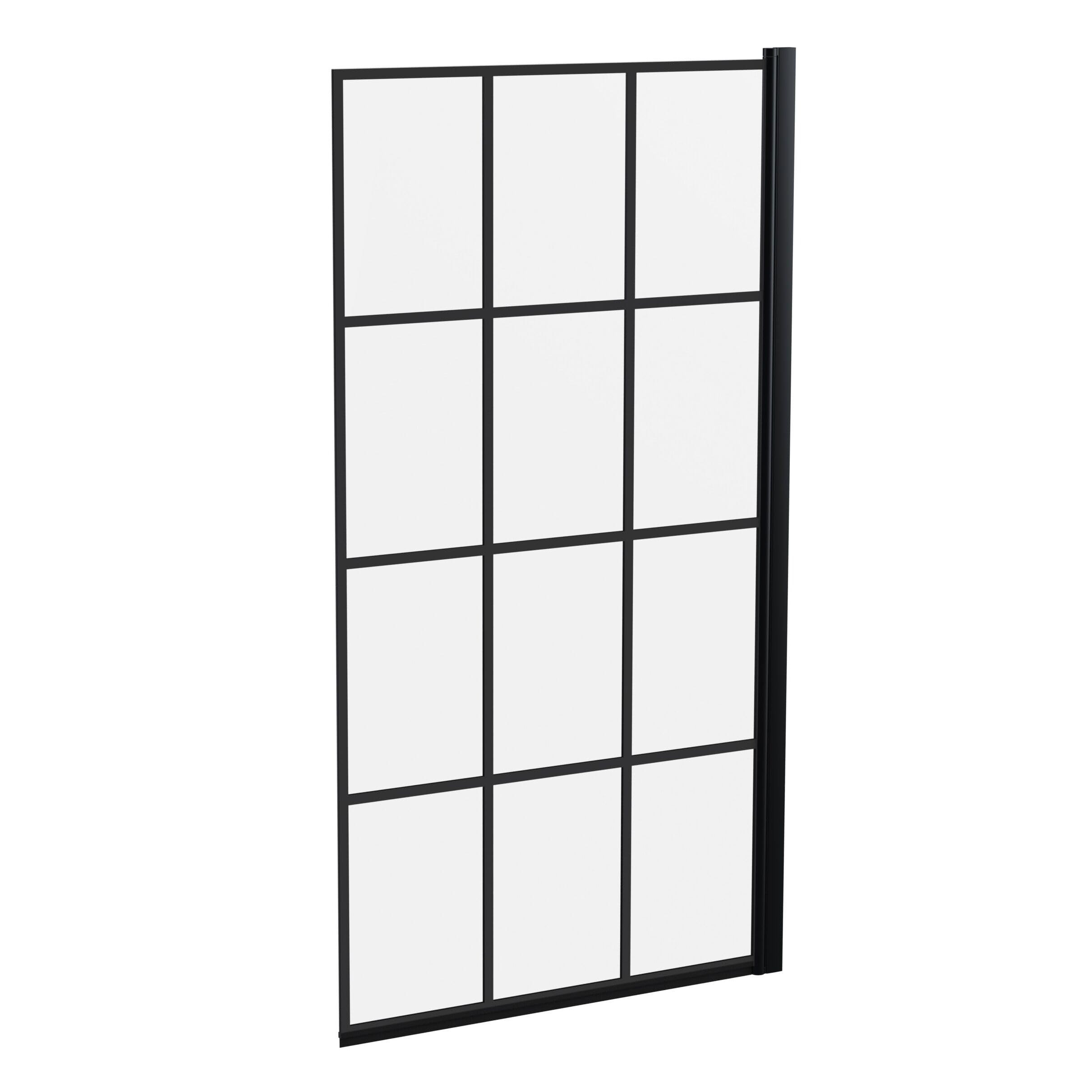 Balterley Black 790 X 1430Mm Bath Shower Screen, Rectangular Framed Shower Screens For Baths, 6Mm Toughened Safety Bath Door Screen, 180° Pivot Reversible Door Screens For Straight Baths (Black)