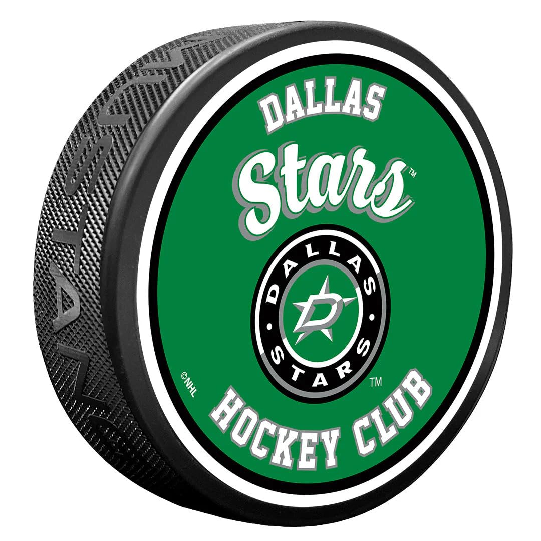 Sports Decor Dallas Stars Puck | Retro Script