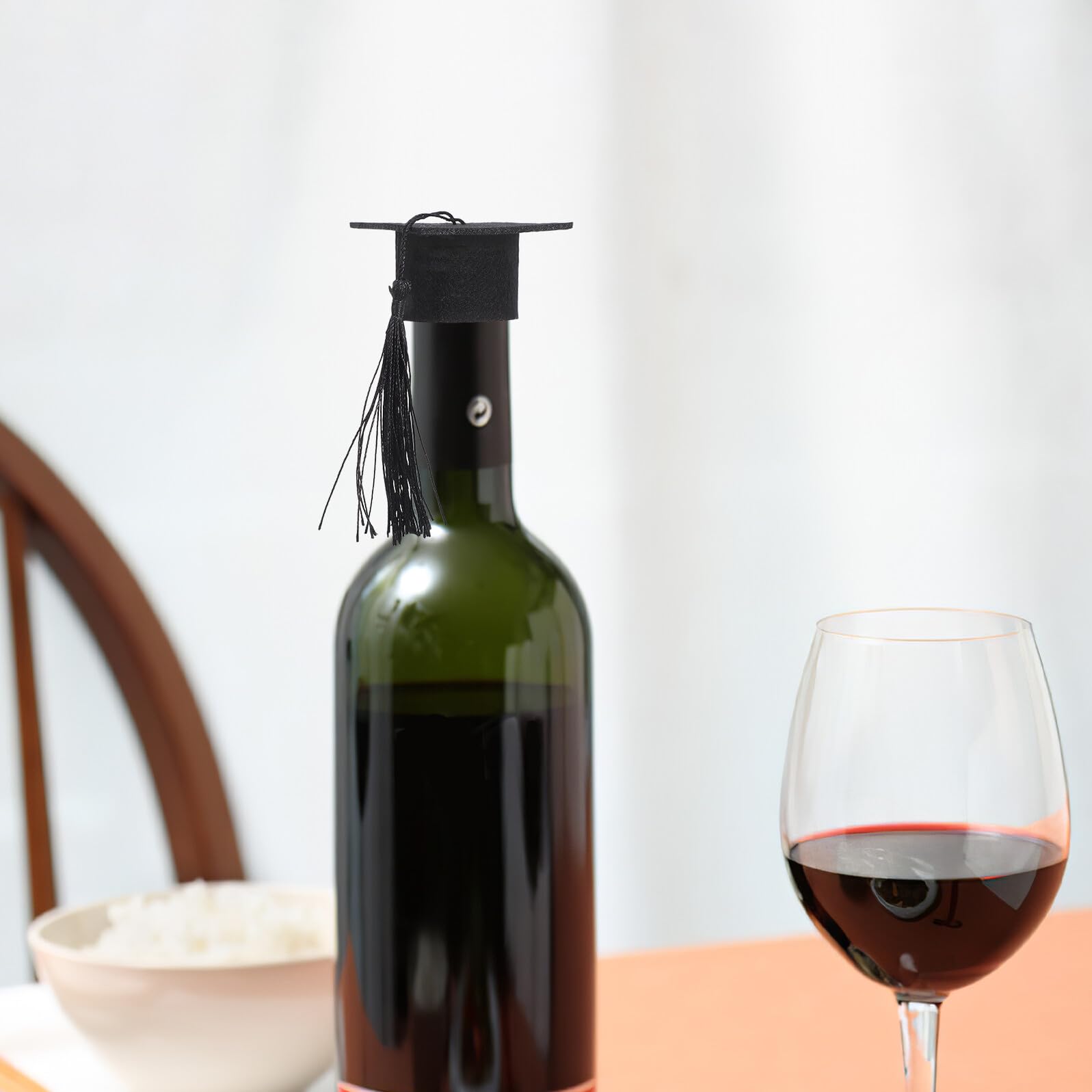 20 Pezzi Mini Cappello Laurea Nero Non Tessuto Decorazione per Bottiglie e Bambole per Feste di Laurea e Foto Ricordo