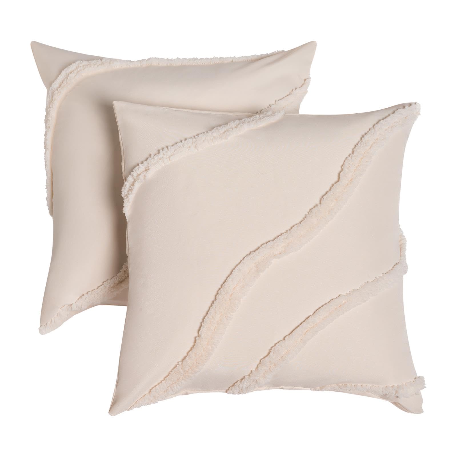 OHS Tufted Contour Cushion Cover 45 cm x 45 cm Ivory