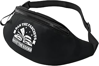 Ban The Fascists Save The Books Adjustable Men'S And Women'S Waist Bags For Travel And Walking
