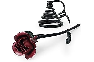 DreamsEden Metal Rose, Elegant Iron Flower with Stand