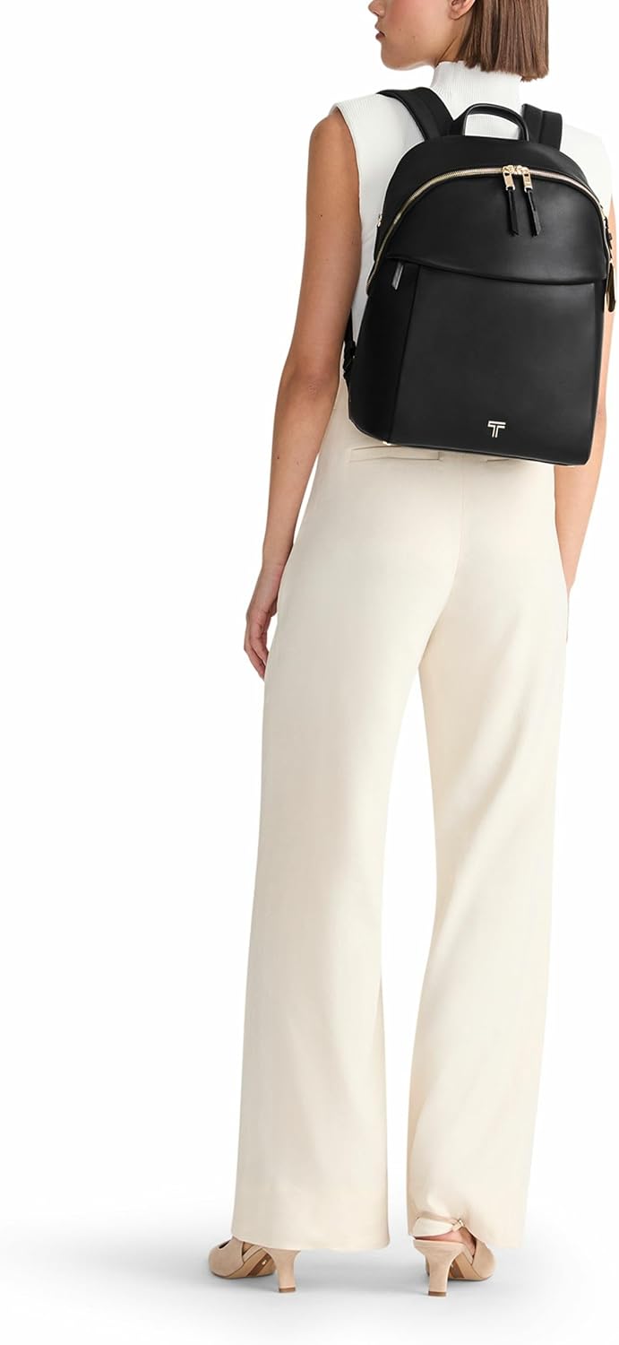 TUMI - Voyageur Holland Backpack - Women's Leather Everyday & Travel Bag - Fits up to a 14" Laptop - 14.8" X 11.3" X 5.6" - Black, Gold Hardware - Image 7