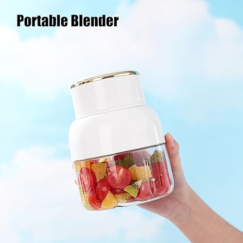 Miniatura 3 de Licuadora portátil recargable por USB, licuadora de jugo de 27.1 fl oz con 6 cuchillas, mini licuadora fresca para deportes, viajes, gimnasio,
