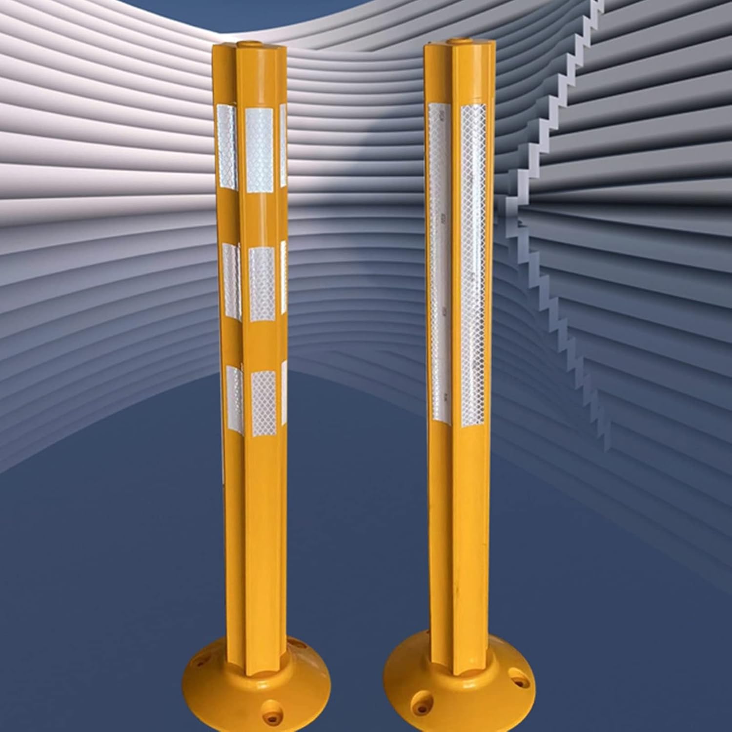 Driveway Parking Traffic Safety Cones, Floor Mounted Road/Street Caution Cones, Plastic Reflective Channelizer Post for Protect Your Parking Space (Color : B, Size : 2 Pack)