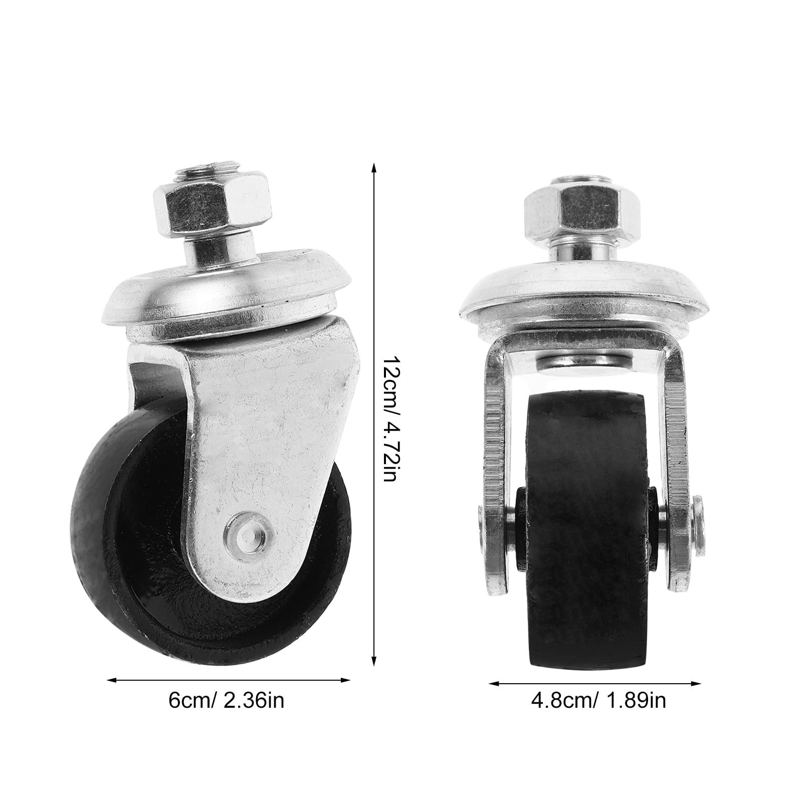 Roulette pivotante pour cric 4 tonnes avec tige filetée rotative à 360° - Roulette de rechange industrielle pour lève-sol et pompes doubles - Accessoires de cric