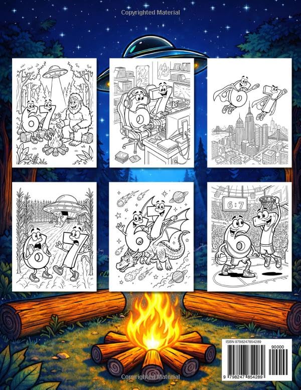 67 Coloring Book - The Amazing Adventures of Six-Seven - Boys Edition, 6-7 Viral Meme for Boys, Tweens and Teens with 50+ Cool Pages image 3