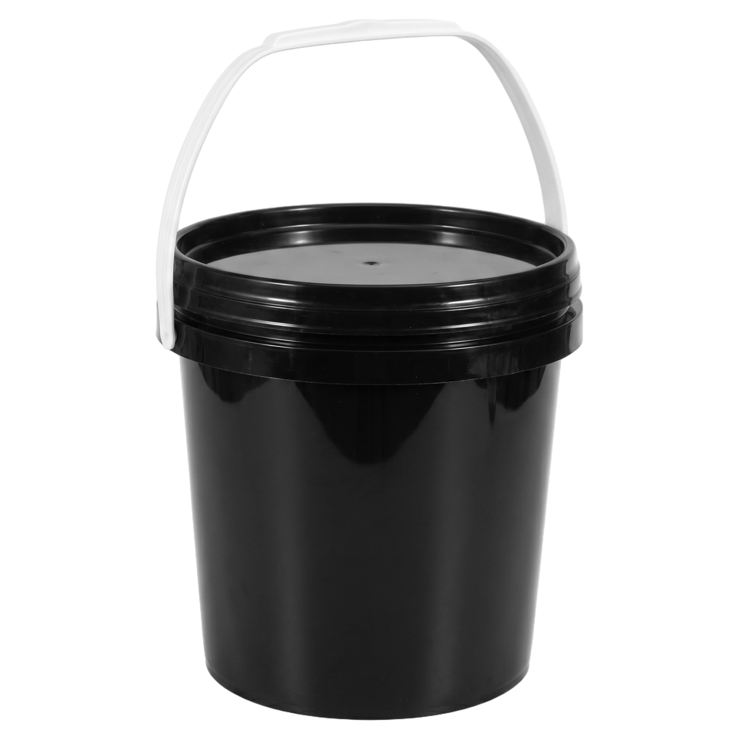 Otbushit Food Safe Bucket With Lid 3L Plastic Bucket With Lid Stackable Pp Storage Container For Home & Outdoor Use Black