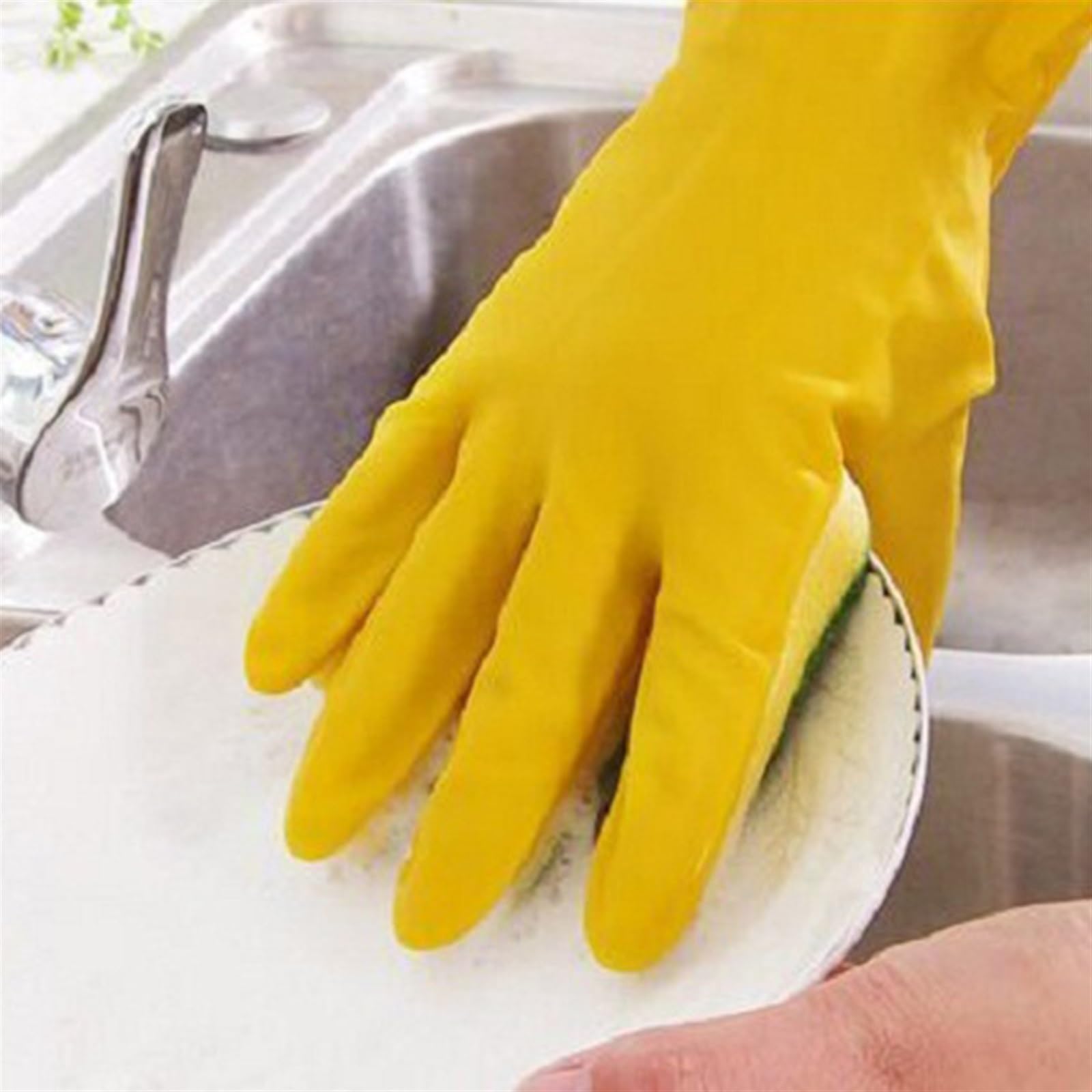 Guantes de trabajo de goma Guantes De Cocina for El Hogar, Limpieza Goma Látex, Y Lavado Esponjas