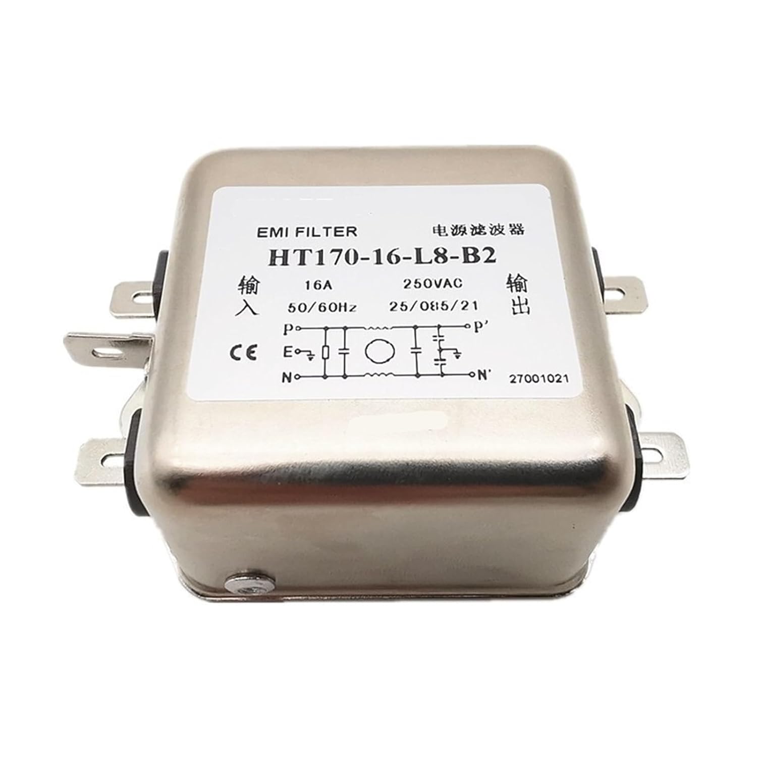 HT170 Series B2 B3 Power Filter 10A 16A 20A 30A 50A(HT170-16-L8-B2 16A)