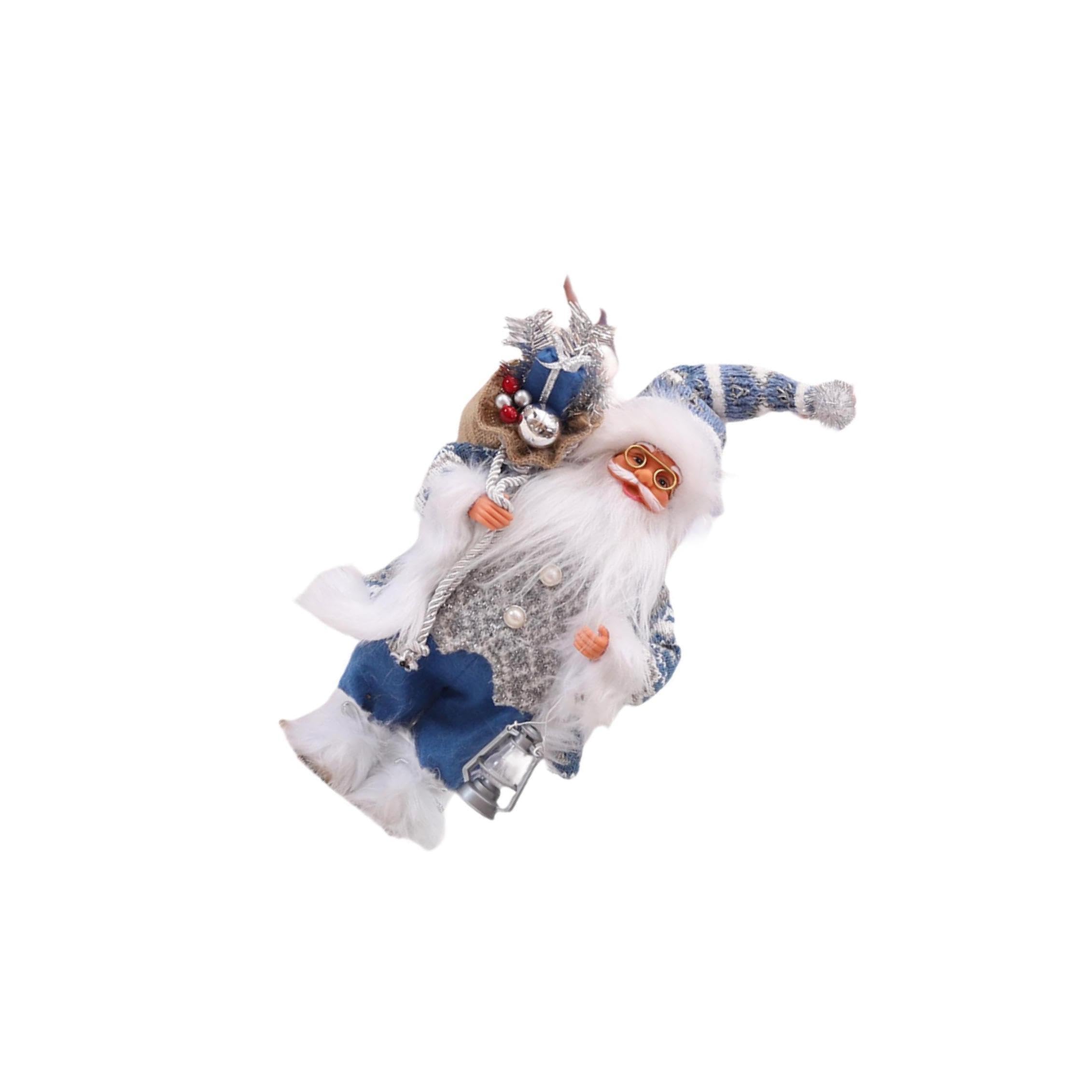 PIXZCSA Festive Santa Claus Doll Figure Statue Standing Christmas Ornament And Home Party Decoration Smooth Lines Santa Doll