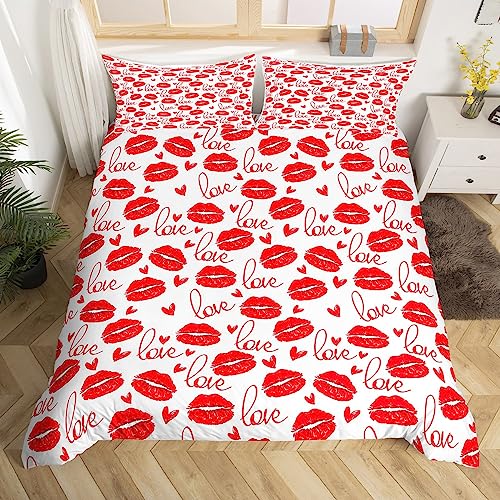 Sexy Lips Housse de Couette Kiss Parure de Lit 140x200cm Pour Enfants Garçon fille Décoration...