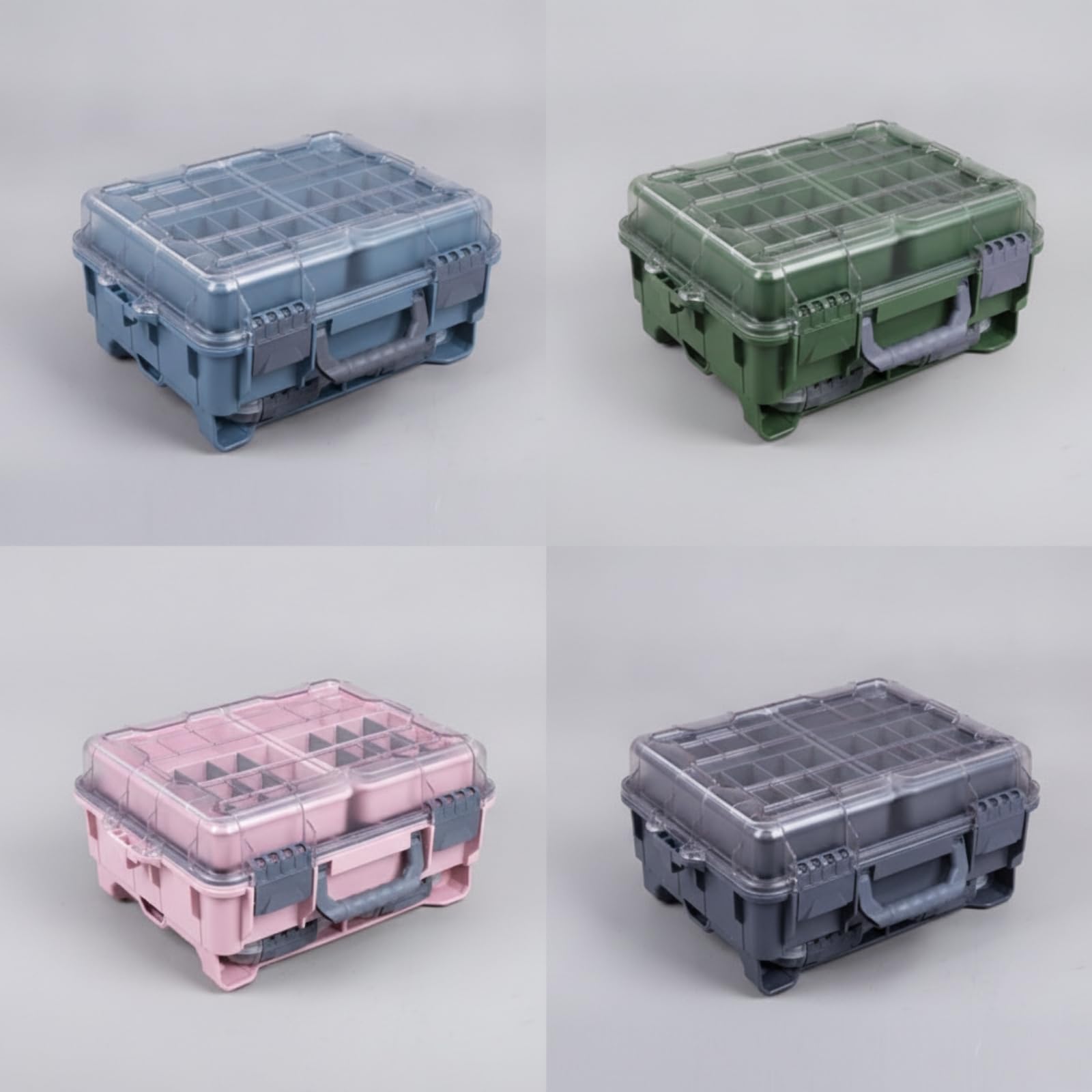 Caja Aparejos con Tapa Ajustable Caja Aparejos con Divisores Práctico Maletín Pesca Divisores para Pescadores